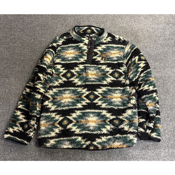Home Free Women's XL Aztec Western Sherpa Fleece NH Badge 1/4 Pullover Sweater - Picture 1 of 8